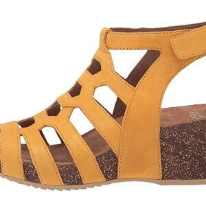 Dansko Yellow Tan Wedge Sandals with Cork Heel